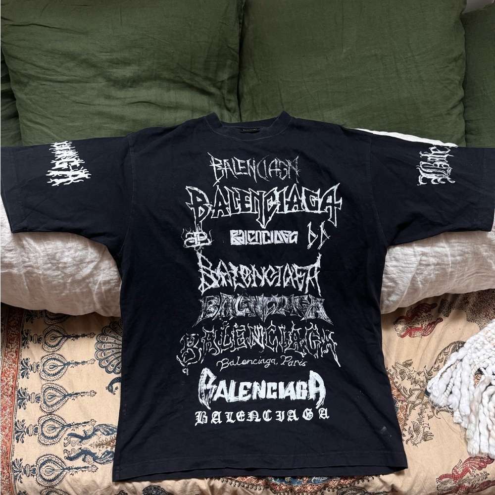 Balenciaga Black and White Short Sleeve Tee